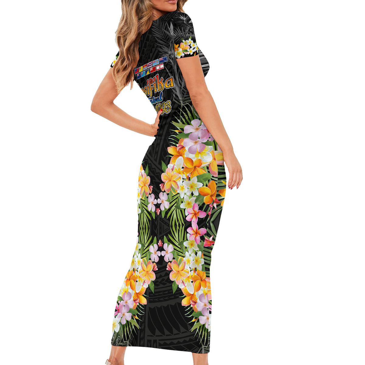 Pasifika Vibes Festival 2024 Auckland Short Sleeve Bodycon Dress LT9 - Polynesian Pride