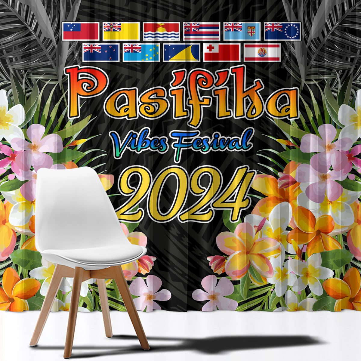 Pasifika Vibes Festival 2024 Auckland Window Curtain