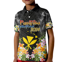 Pasifika Vibes Festival 2024 Kid Polo Shirt Kanaka Maoli With Hawaiian Islands LT9 Kid Black - Polynesian Pride
