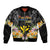 Pasifika Vibes Festival 2024 Sleeve Zip Bomber Jacket Kanaka Maoli With Hawaiian Islands LT9 Unisex Black - Polynesian Pride