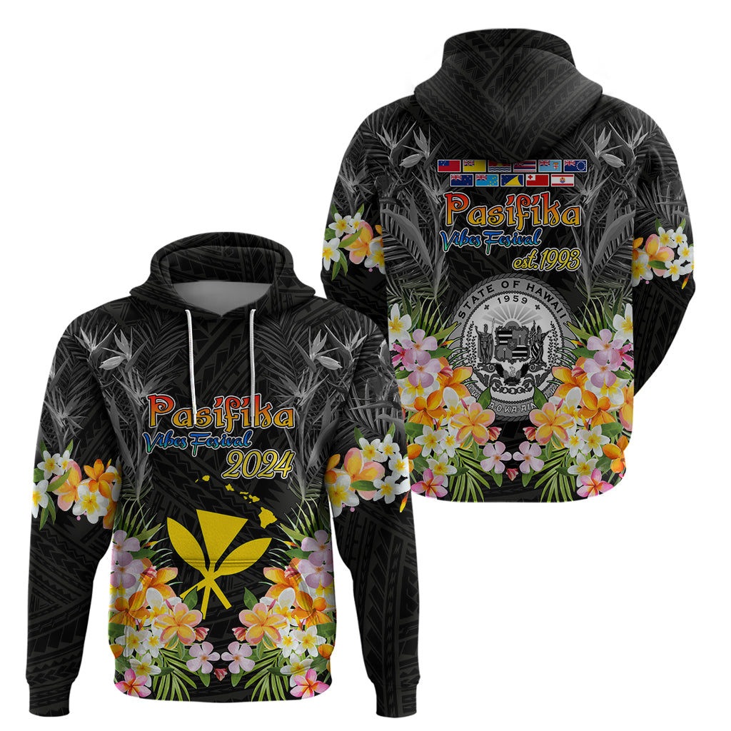Pasifika Vibes Festival 2024 Zip Hoodie Kanaka Maoli With Hawaiian Islands LT9 - Polynesian Pride