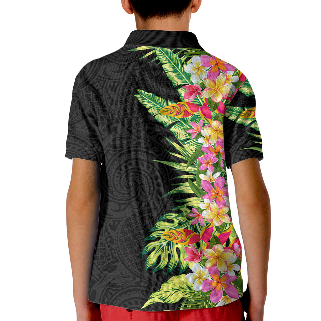 Hawaii Tropical Flowers Tribal Pattern Kid Polo Shirt No1 LT9 - Polynesian Pride
