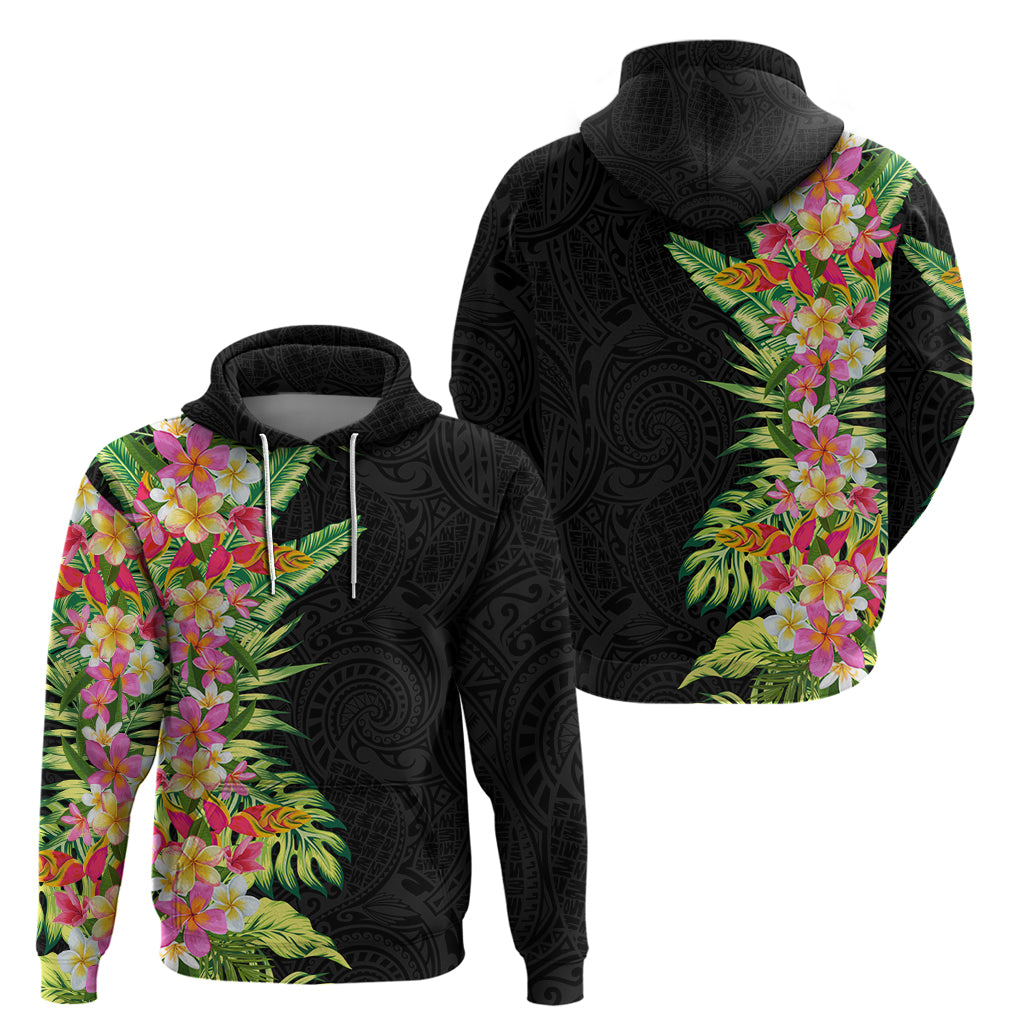 Hawaii Tropical Flowers Tribal Pattern Zip Hoodie No1 LT9 - Polynesian Pride