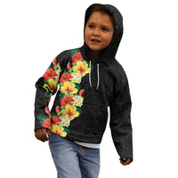 Hawaii Tropical Flowers Tribal Pattern Kid Hoodie No2 LT9 - Polynesian Pride