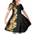 Hawaii Tropical Flowers Tribal Pattern Kid Short Sleeve Dress No2 LT9 KID Black - Polynesian Pride