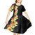 Hawaii Tropical Flowers Tribal Pattern Kid Short Sleeve Dress No2 LT9 - Polynesian Pride