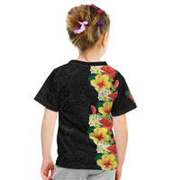 Hawaii Tropical Flowers Tribal Pattern Kid T Shirt No2 LT9 - Polynesian Pride
