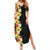 Hawaii Tropical Flowers Tribal Pattern Summer Maxi Dress No2 LT9 Women Black - Polynesian Pride