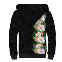 Hawaii Tropical Flowers Tribal Pattern Sherpa Hoodie No3 LT9 - Polynesian Pride