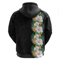 Hawaii Tropical Flowers Tribal Pattern Zip Hoodie No3 LT9 - Polynesian Pride