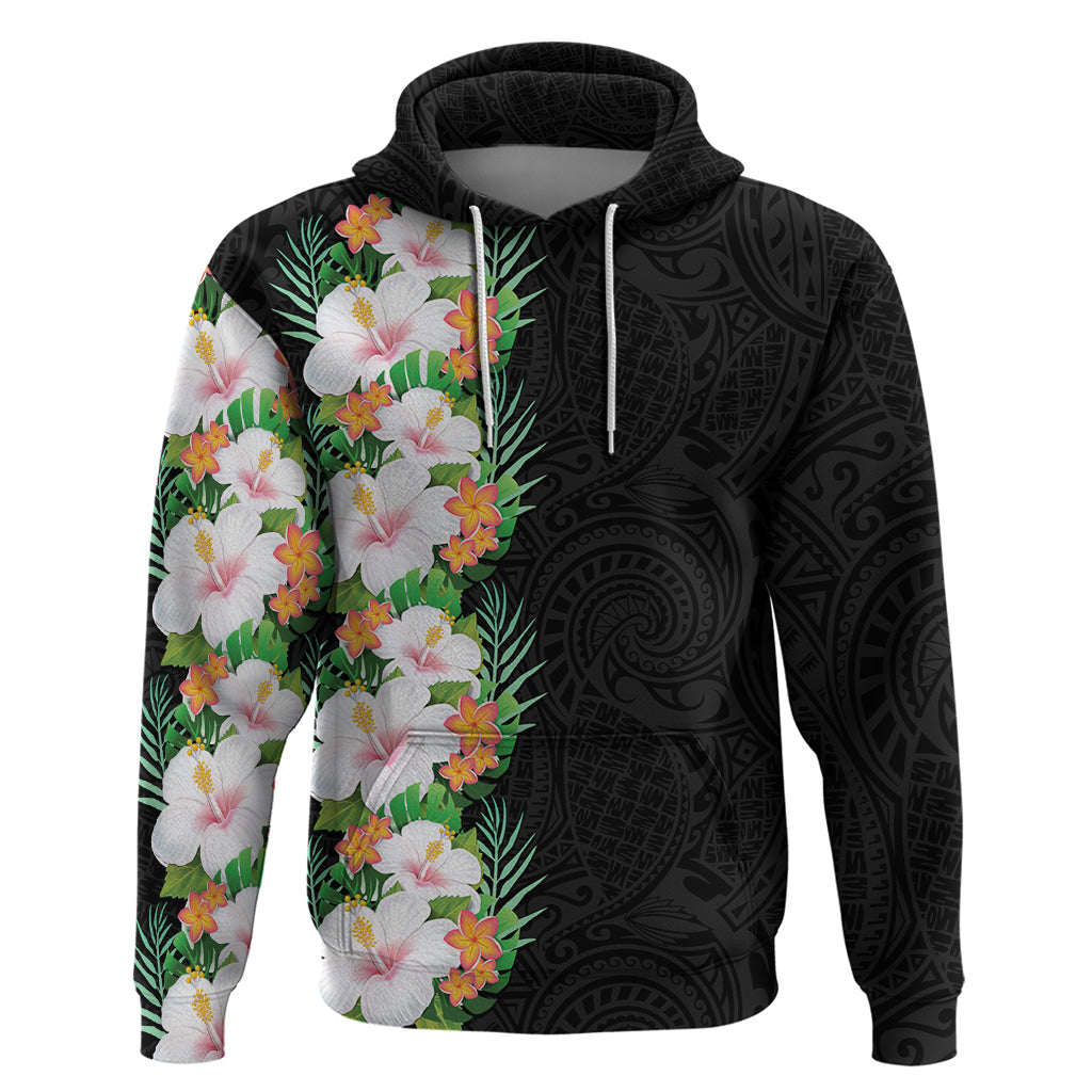 Hawaii Tropical Flowers Tribal Pattern Zip Hoodie No3 LT9 Pullover Hoodie Black - Polynesian Pride