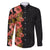 Hawaii Tropical Flowers Tribal Pattern Family Matching Long Sleeve Bodycon Dress and Hawaiian Shirt No4 LT9 Dad's Shirt - Long Sleeve Black - Polynesian Pride