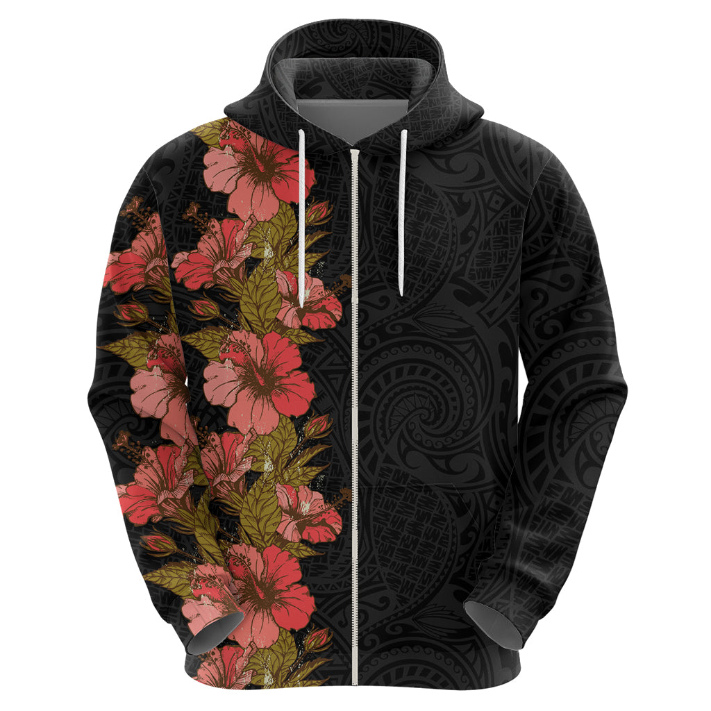 Hawaii Tropical Flowers Tribal Pattern Hoodie No4 LT9 - Polynesian Pride