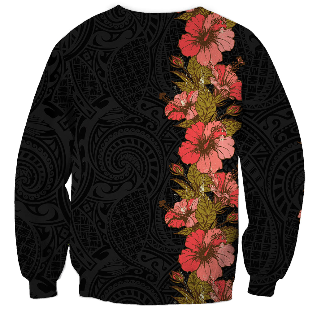 Hawaii Tropical Flowers Tribal Pattern Sweatshirt No4 LT9 - Polynesian Pride