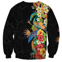 Hawaii Tropical Flowers Tribal Pattern Sweatshirt No5 LT9 - Polynesian Pride