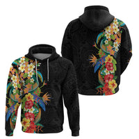 Hawaii Tropical Flowers Tribal Pattern Zip Hoodie No5 LT9 - Polynesian Pride