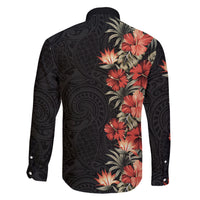 Hawaii Tropical Flowers Tribal Pattern Family Matching Short Sleeve Bodycon Dress and Hawaiian Shirt No6 LT9 - Polynesian Pride