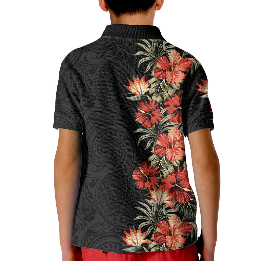Hawaii Tropical Flowers Tribal Pattern Kid Polo Shirt No6 LT9 - Polynesian Pride