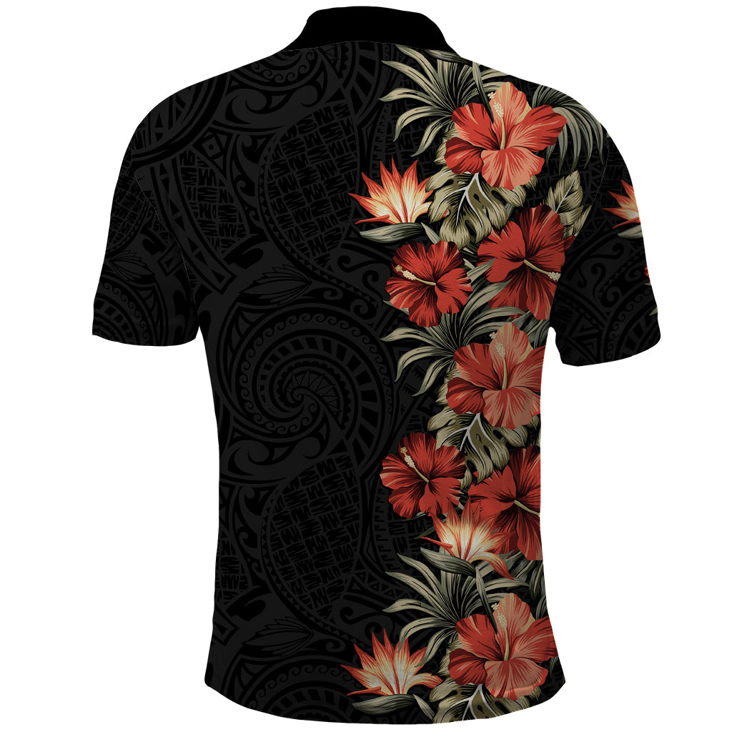 Hawaii Tropical Flowers Tribal Pattern Polo Shirt No6 LT9 - Polynesian Pride