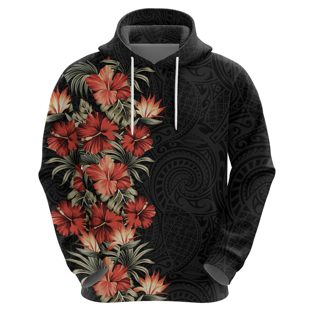 Hawaii Tropical Flowers Tribal Pattern Zip Hoodie No6 LT9 - Polynesian Pride