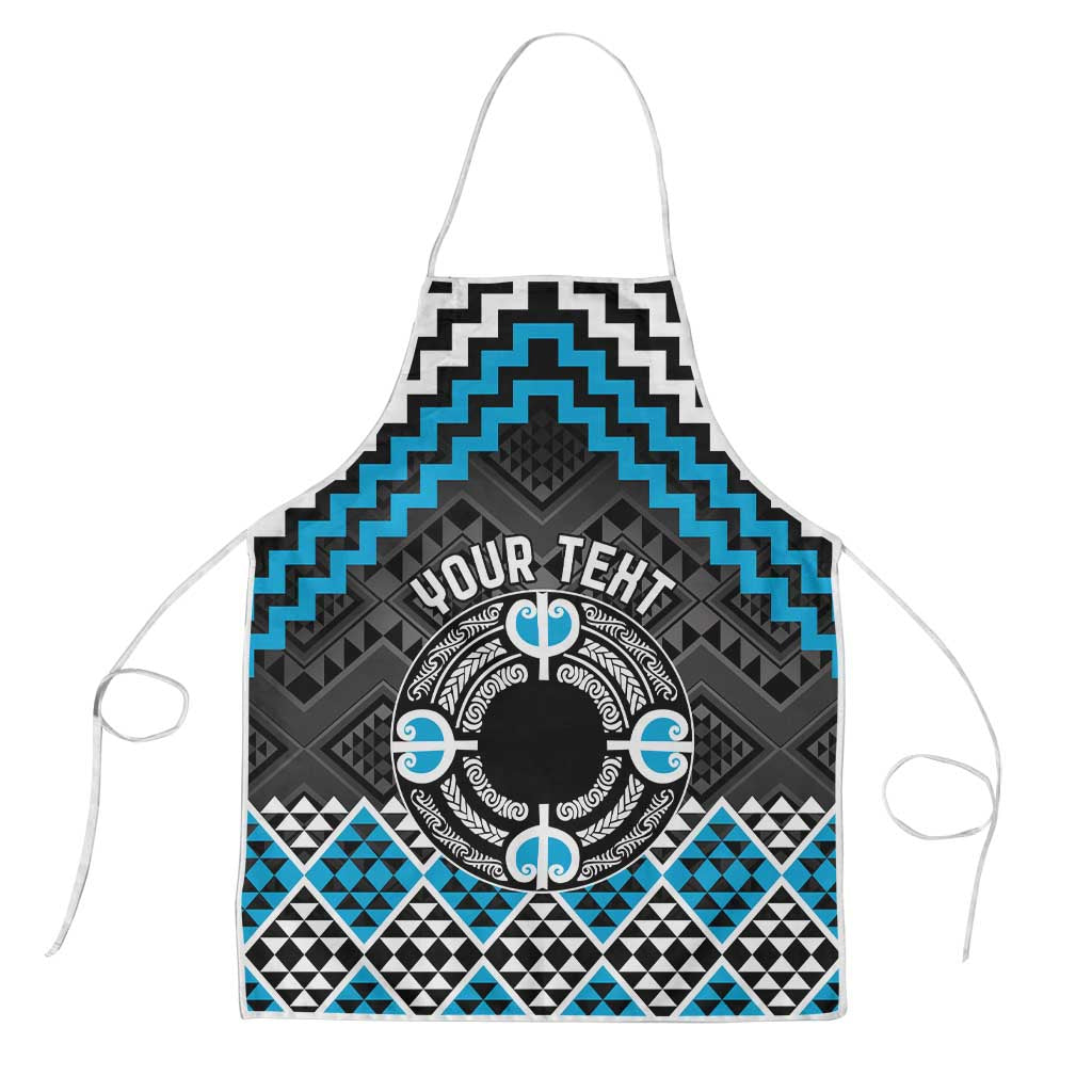 Personalised Aotearoa Niho Taniwha Motif Apron Blue Style - Polynesian Pride