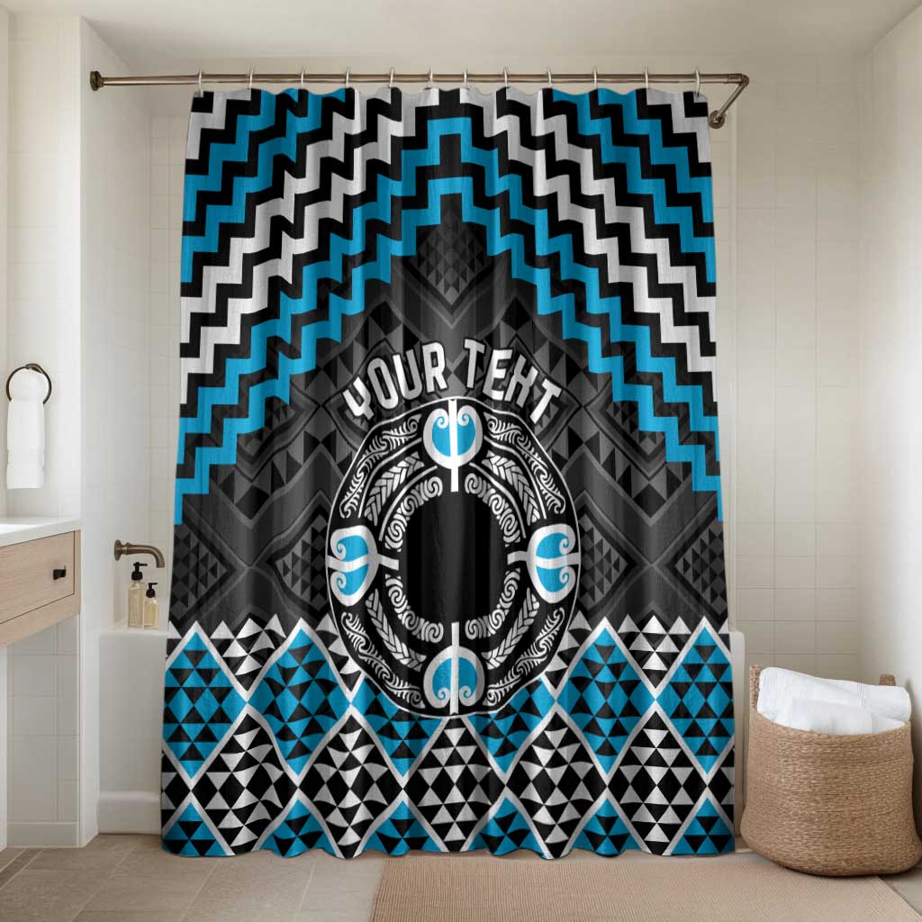 Personalised Aotearoa Niho Taniwha Motif Bathroom Set Blue Style - Polynesian Pride