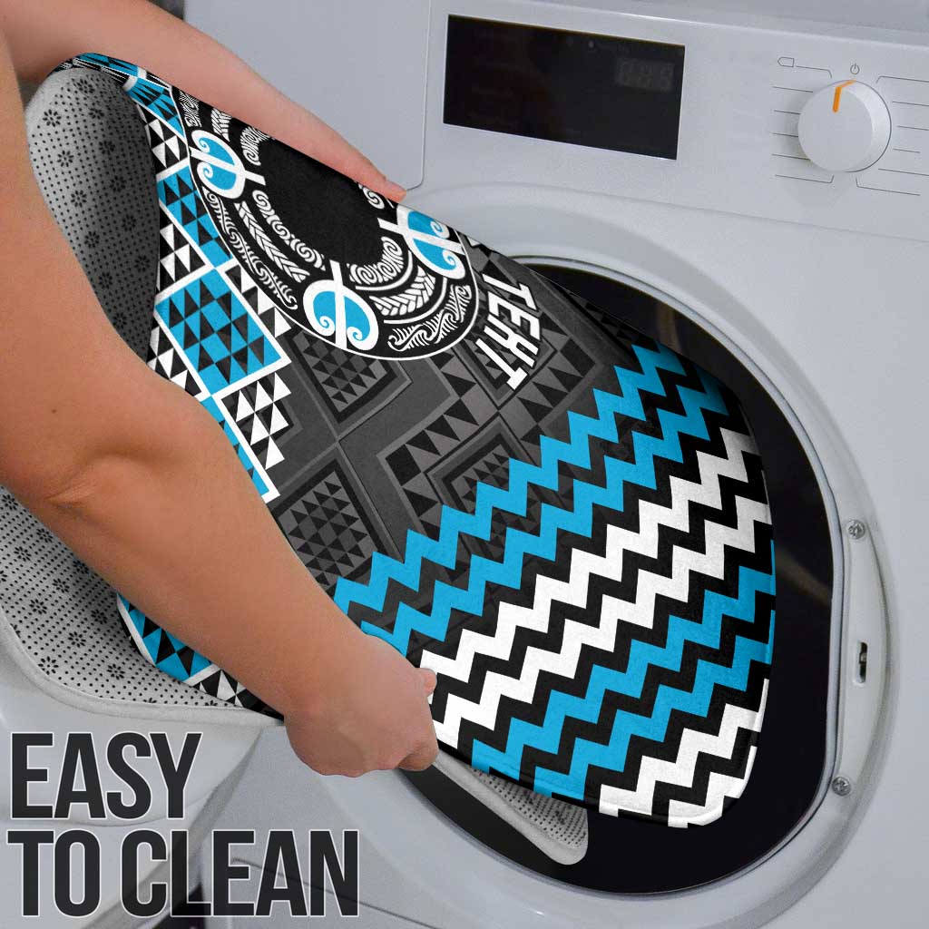 Personalised Aotearoa Niho Taniwha Motif Bathroom Set Blue Style - Polynesian Pride