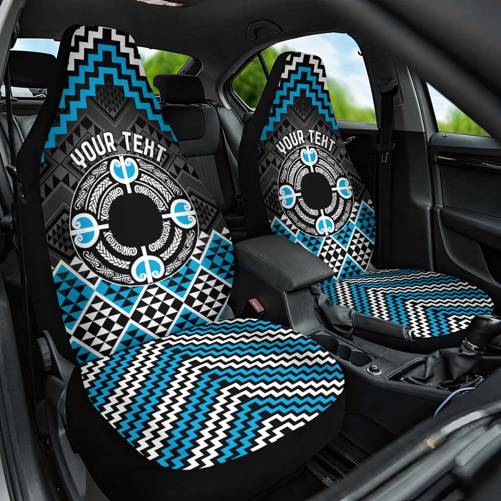 Personalised Aotearoa Niho Taniwha Motif Car Seat Cover Blue Style