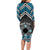Personalised Aotearoa Niho Taniwha Motif Long Sleeve Bodycon Dress Blue Style