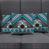 Personalised Aotearoa Niho Taniwha Motif Pillow Cover Blue Style - Polynesian Pride