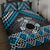 Personalised Aotearoa Niho Taniwha Motif Quilt Bed Set Blue Style