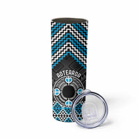 Personalised Aotearoa Niho Taniwha Motif Skinny Tumbler Blue Style