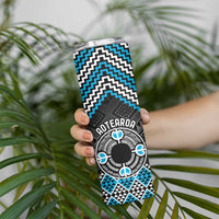 Personalised Aotearoa Niho Taniwha Motif Skinny Tumbler Blue Style