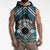Personalised Aotearoa Niho Taniwha Motif Sleeveless Hoodie Blue Style - Polynesian Pride