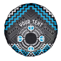 Personalised Aotearoa Niho Taniwha Motif Spare Tire Cover Blue Style