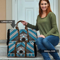 Personalised Aotearoa Niho Taniwha Motif Travel Bag Blue Style - Polynesian Pride