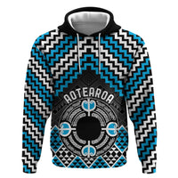 Personalised Aotearoa Niho Taniwha Motif Zip Hoodie Blue Style LT9 Pullover Hoodie Blue - Polynesian Pride