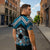 Personalised Aotearoa Niho Taniwha Motif Zipper Polo Shirt Blue Style - Polynesian Pride