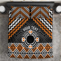 Personalised Aotearoa Niho Taniwha Motif Bedding Set Gold Style