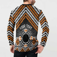 Personalised Aotearoa Niho Taniwha Motif Button Sweatshirt Gold Style