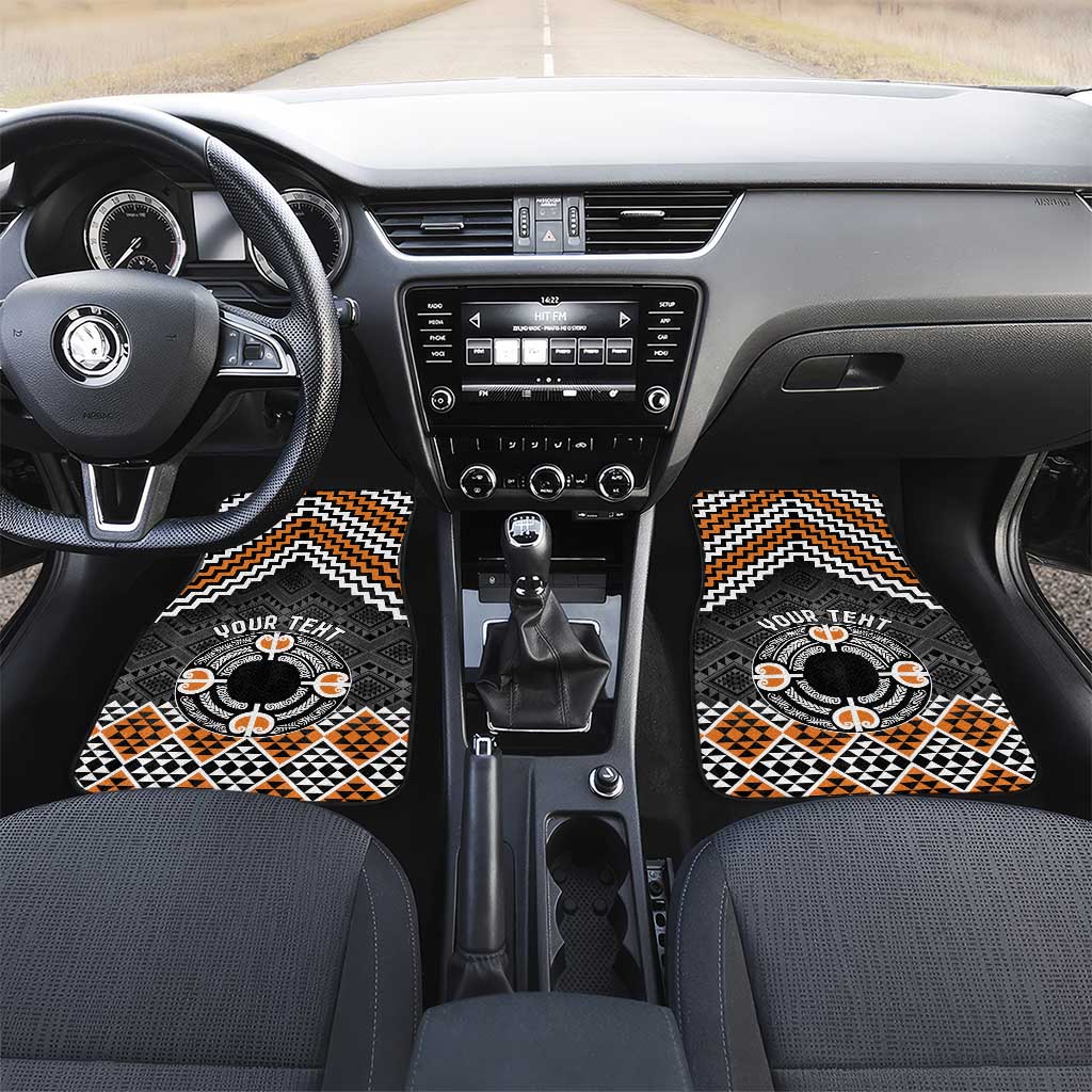 Personalised Aotearoa Niho Taniwha Motif Car Mats Gold Style