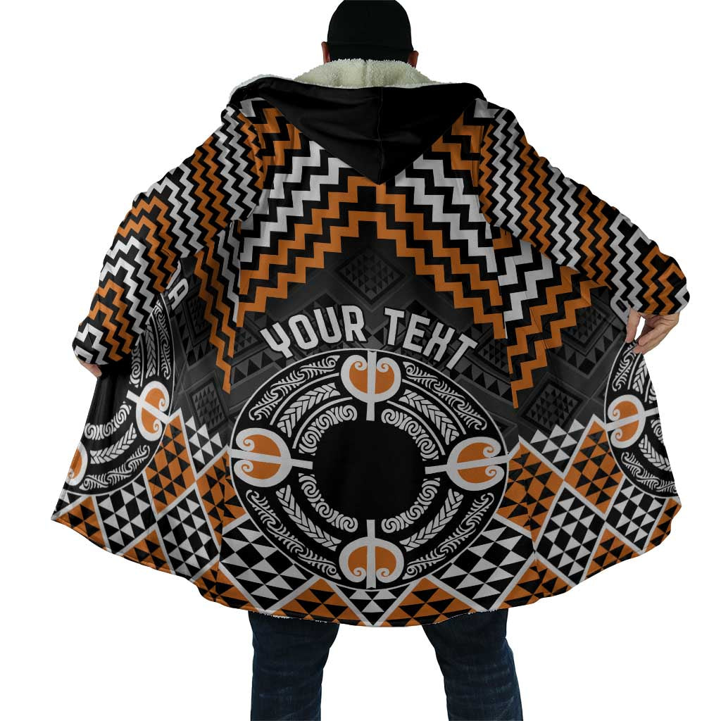 Personalised Aotearoa Niho Taniwha Motif Cloak Gold Style - Polynesian Pride