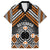 Personalised Aotearoa Niho Taniwha Motif Family Matching Off The Shoulder Long Sleeve Dress and Hawaiian Shirt Gold Style