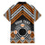 Personalised Aotearoa Niho Taniwha Motif Family Matching Off The Shoulder Long Sleeve Dress and Hawaiian Shirt Gold Style