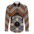 Personalised Aotearoa Niho Taniwha Motif Family Matching Off The Shoulder Long Sleeve Dress and Hawaiian Shirt Gold Style
