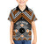 Personalised Aotearoa Niho Taniwha Motif Family Matching Tank Maxi Dress and Hawaiian Shirt Gold Style