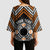 Personalised Aotearoa Niho Taniwha Motif Kimono Sleeve Blouse Gold Style - Polynesian Pride