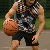 Personalised Aotearoa Niho Taniwha Motif Sleeveless Hoodie Gold Style - Polynesian Pride