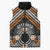 Personalised Aotearoa Niho Taniwha Motif Sleeveless Puffer Jacket Gold Style - Polynesian Pride