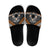 Personalised Aotearoa Niho Taniwha Motif Slide Sandals Gold Style - Polynesian Pride